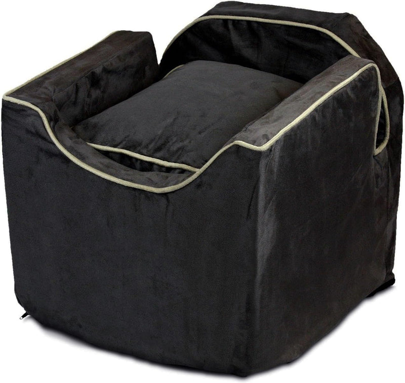 Dog Car Seat: Lookout I Dog Booster Car Seat for Dogs Small 5-15 lbs, Size: Small, Fabric: Black Diamond, Pet Car Seat to Alleviate Car Sickness for Dogs, Removable Machine Washable Cover J6754