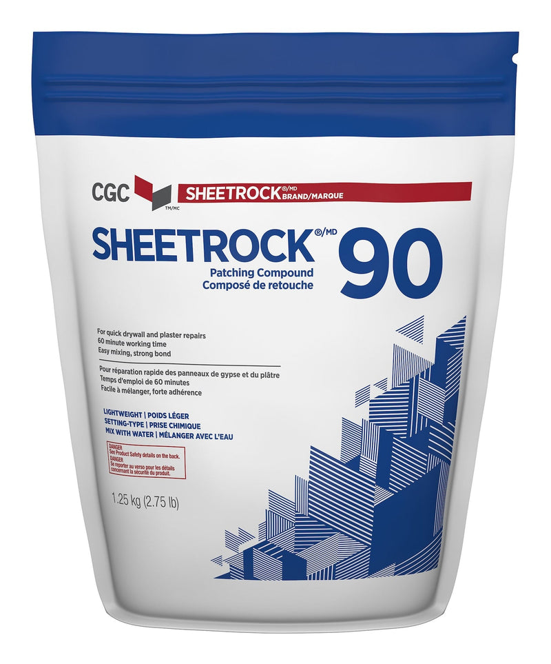 Sheetrock 90 Easy-Mix Patching Compound For Drywall & Plaster Repair, Low VOC, 1.25-kg B7044