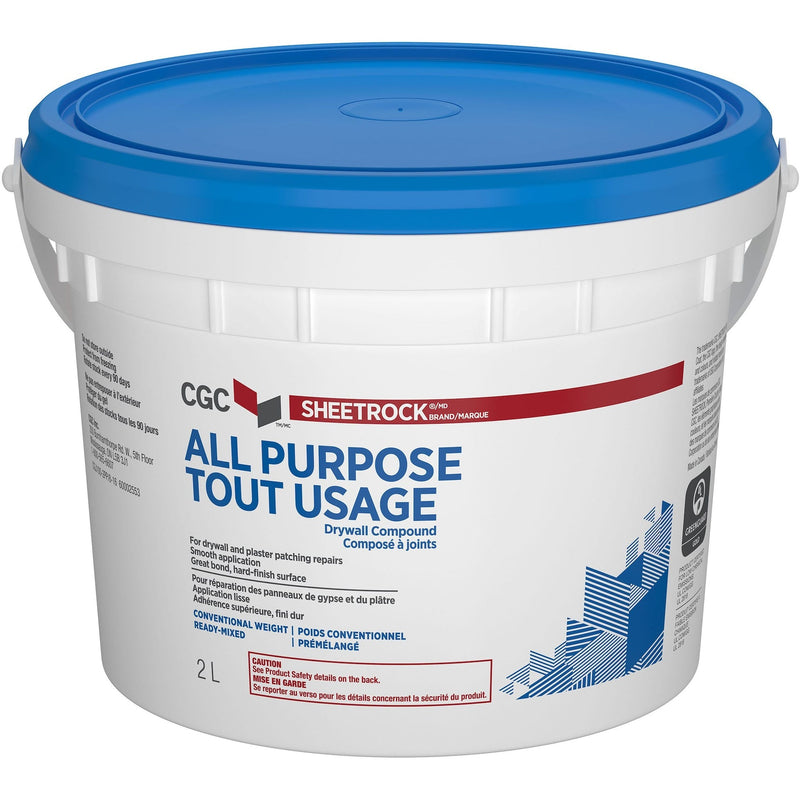 Sheetrock Ready-Mixed Drywall Wallboard Compound, 2-L Pail P6024