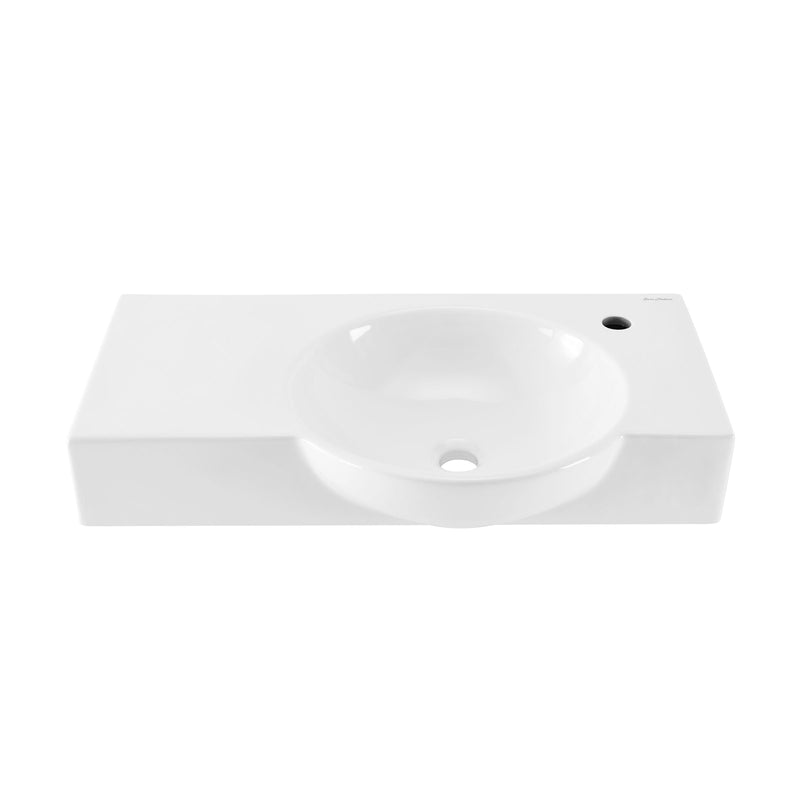 Right Side Faucet Wall-Mount Bathroom Sink, 30-in T9464