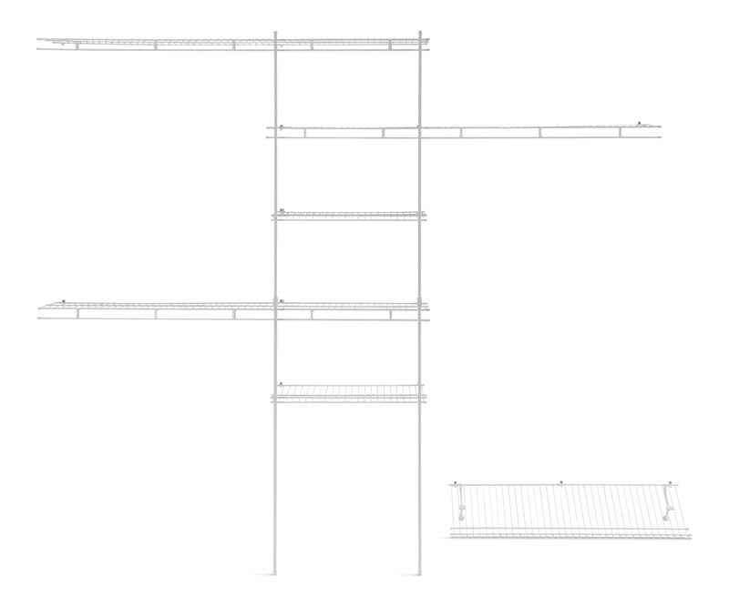 Deluxe Shelf & Rod Closet Organizer System Kit, 5-ft x 8-ft V0559