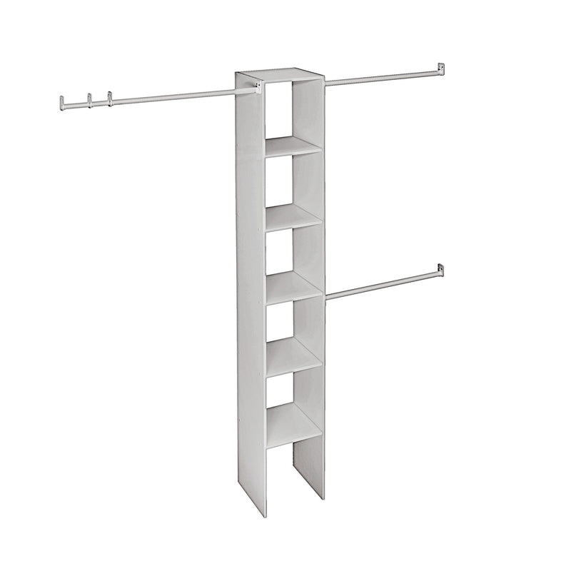 Expandable Closet Organizer Kit with 3-Closet Rod, White, 12-in T1359