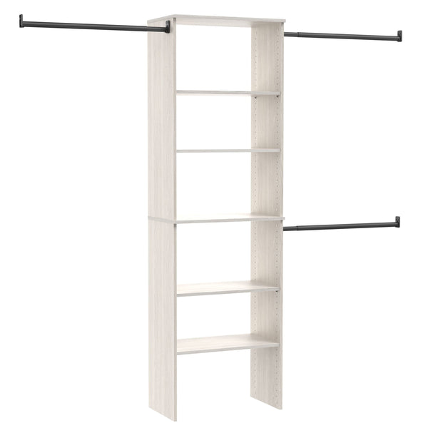 Suite Symphony Laminate Wood Tower Starter Kit with Rods, White Timber, 25-in X8678