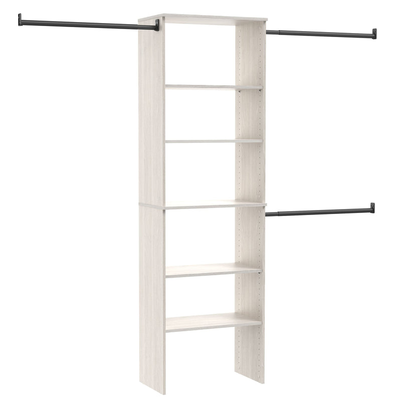 Suite Symphony Laminate Wood Tower Starter Kit with Rods, White Timber, 25-in X8678