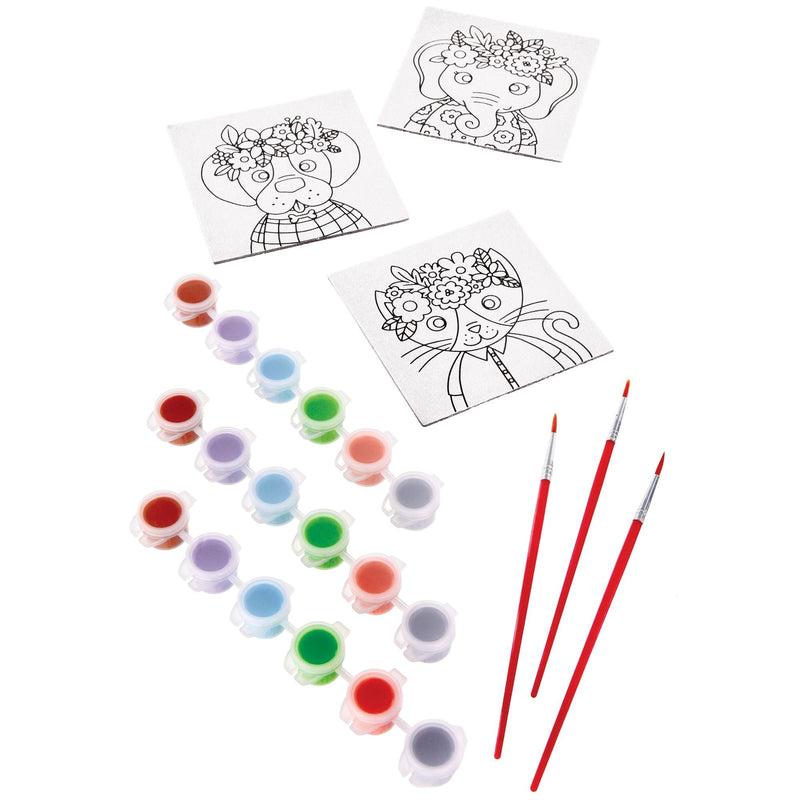 Colour Your Own Canvas Animal Set, 8-ct Y5509