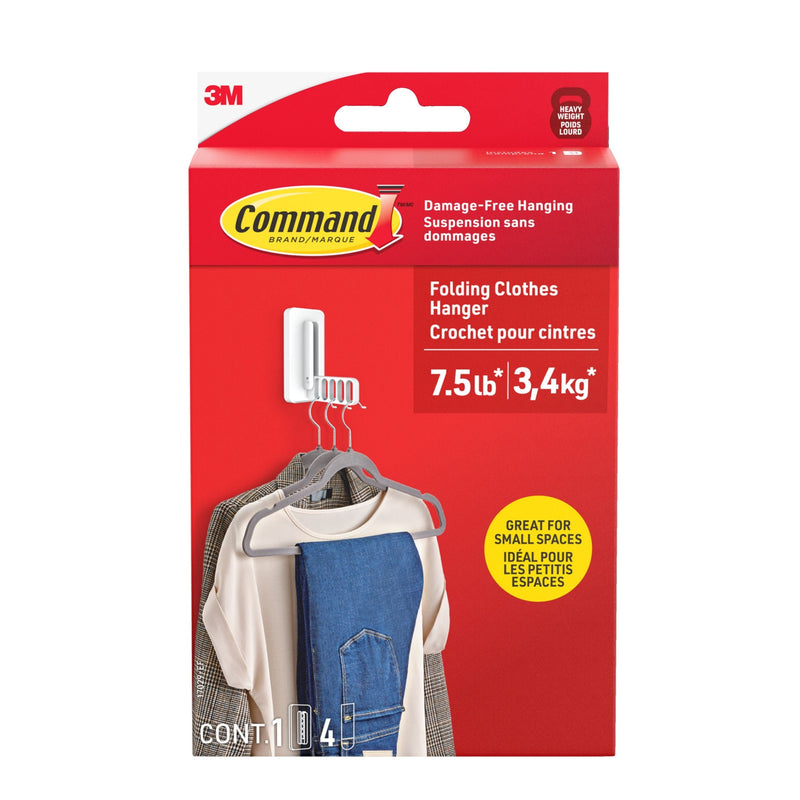 7.5-lb Large White Damage Free Folding Clothes Hanger Y6094