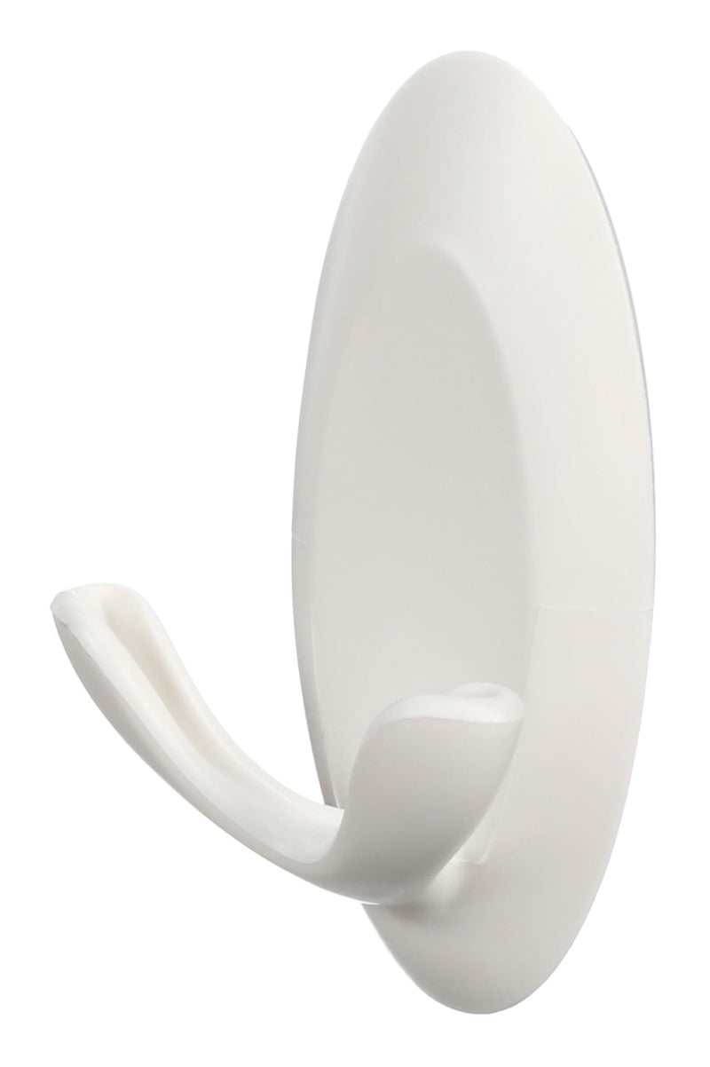 Decorative Quartz Double Hook with Adhesive Strips, White, 3-lbs, 2 Strips Per Pack D6589