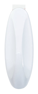 Large Designer Hook with Adhesive Strips, White, 5-lbs, 1 Strip per Pack
