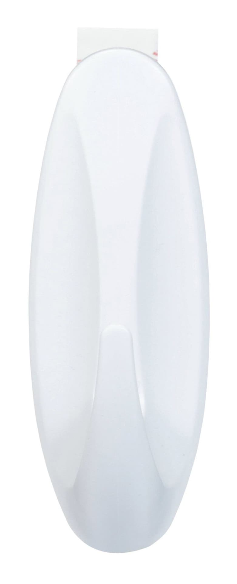 Large Designer Hook with Adhesive Strips, White, 5-lbs, 1 Strip per Pack