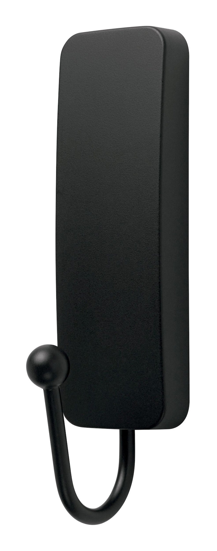 Medium Decorative Hook with Adhesive Strips, Matte Black, 3-lbs, 1 Strip per Pack H0258