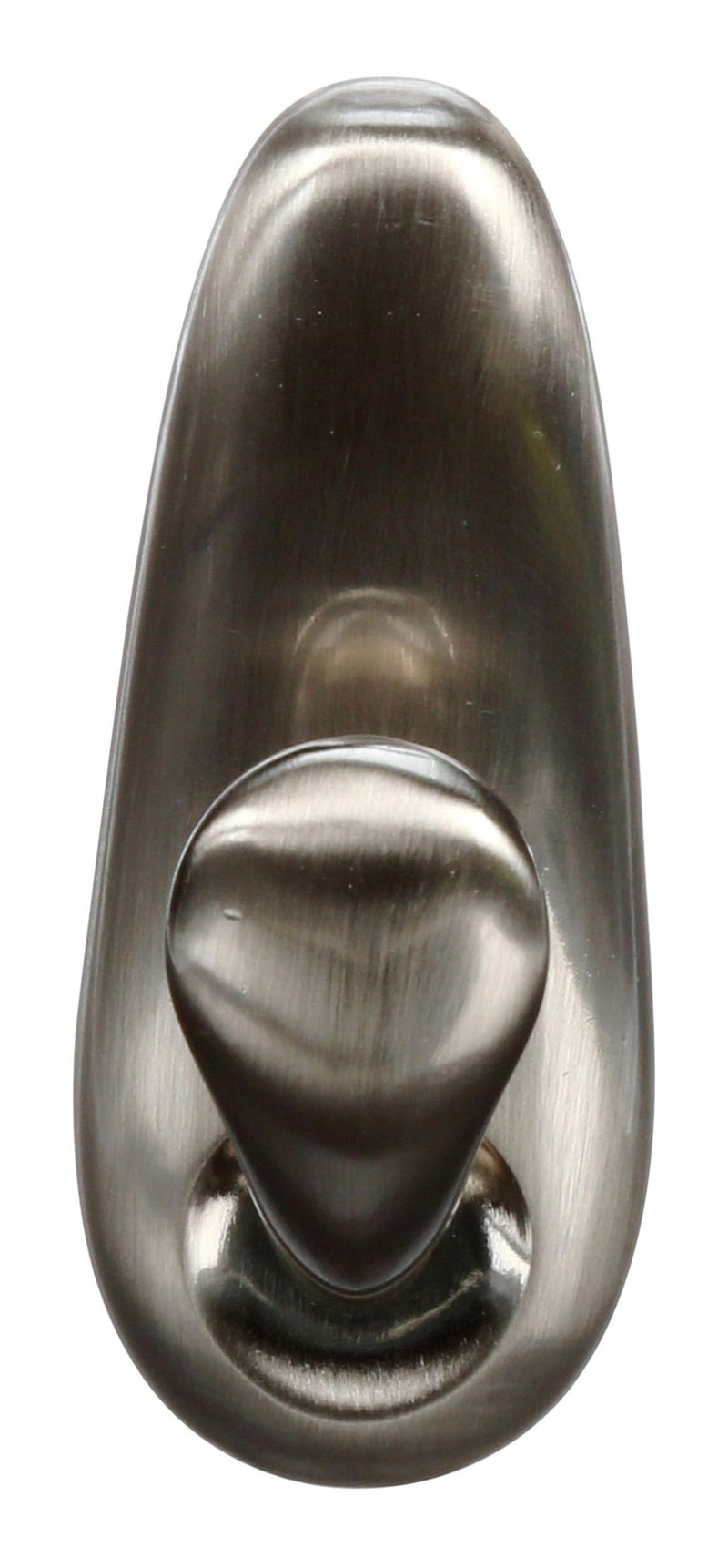 Medium Decorative Metal Hook with Adhesive Strips, Brushed Nickel, 3-lbs, 1 Strip per Pack E7603