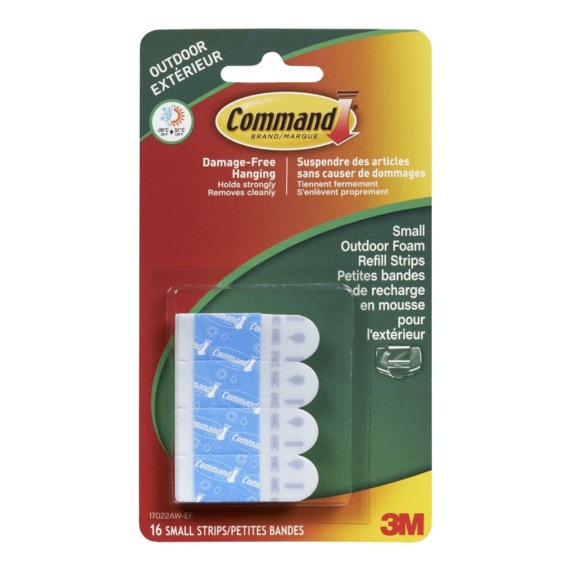 Outdoor Small Foam Adhesive Strip Refills, 16 Strips per Pack E9063