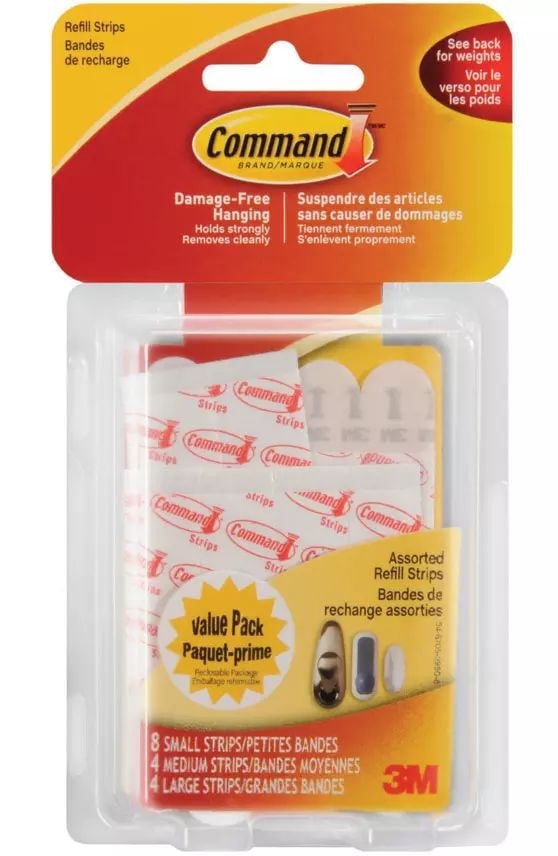 Removable Hook With Replacement Strips, Damage Free Hanging, Reusable O9719