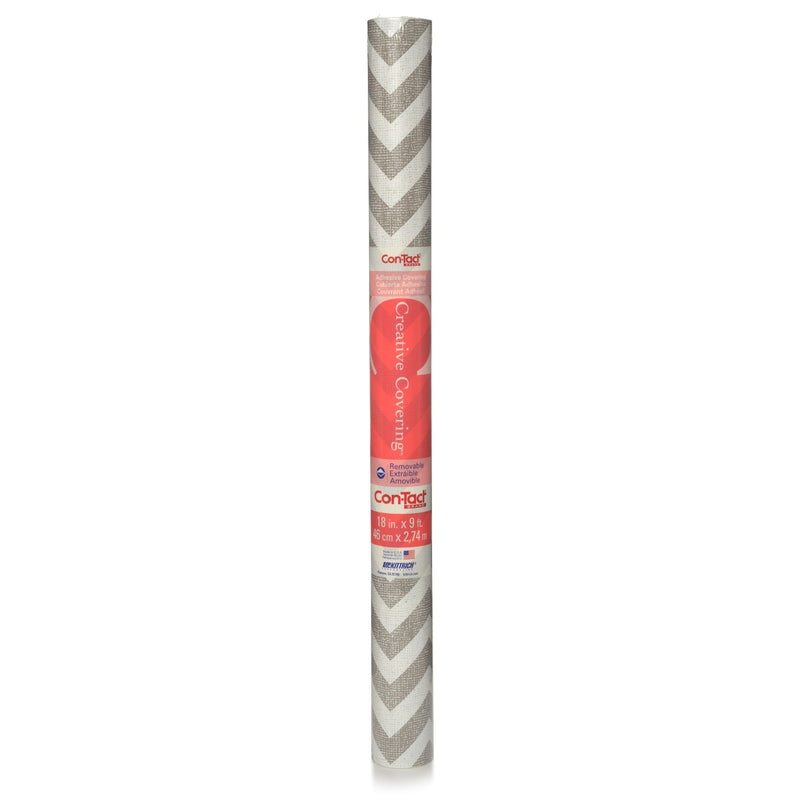 Con-Tact Creative Covering Removable Adhesive Shelf/Drawer Liner, Chevron, 18-in x 9-ft W4293