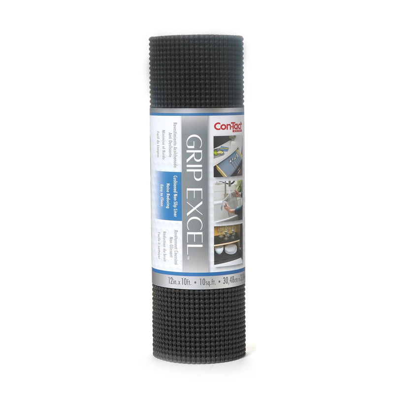 Con-Tact Grip Excel Non-Adhesive Cushioned Shelf/Drawer Liner, Black, 12-in x 10-ft N5088