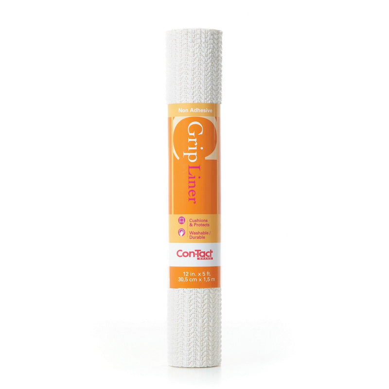 Con-Tact Grip Liner Washable Non-Adhesive Shelf/Drawer Liner, White, 12-in x 5-ft V5335