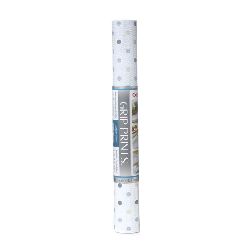 Con-Tact Grip Prints Non-Adhesive Cushioned Shelf/Drawer Liner, Polka Dot Blue, 18-in x 4-ft N1626
