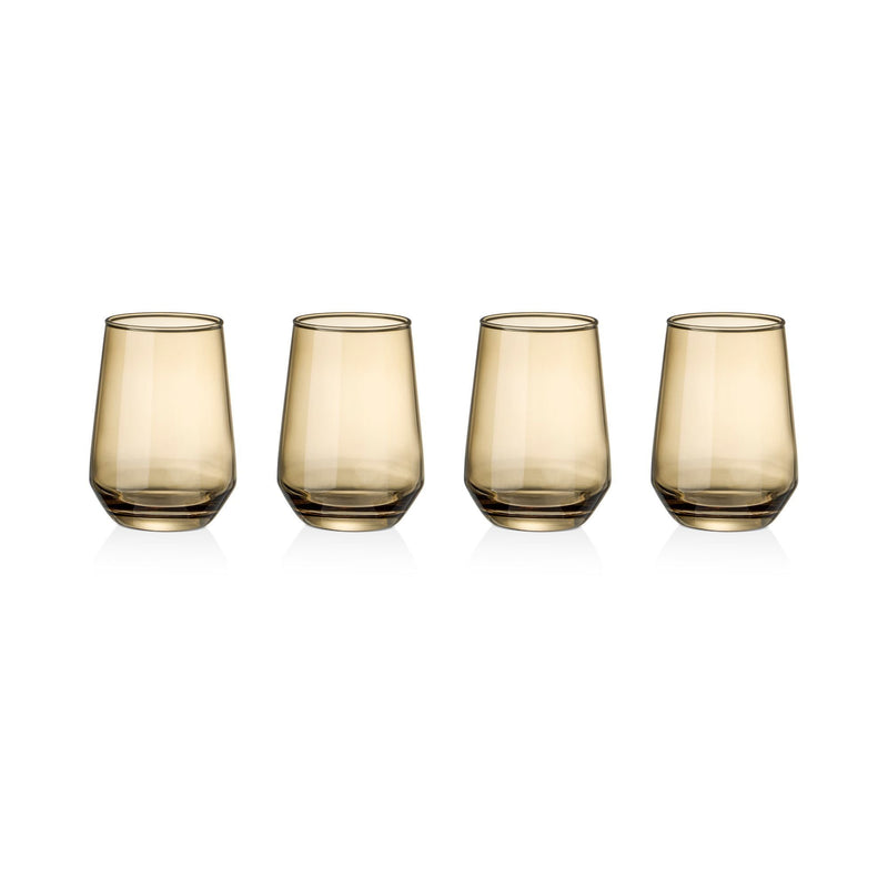 Harvest-Coloured Stemless Wine Glass Set, 4-pk K4774