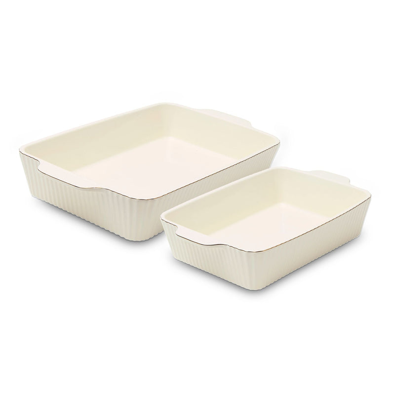 Dishwasher Safe Cream Nested Baking Dish Set, 2-pc O5257