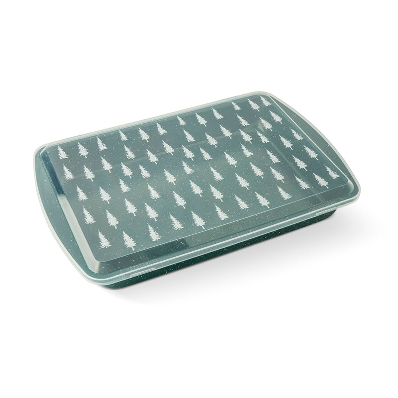 Green Carbon Steel Cake Pan with Printed Lid G8056