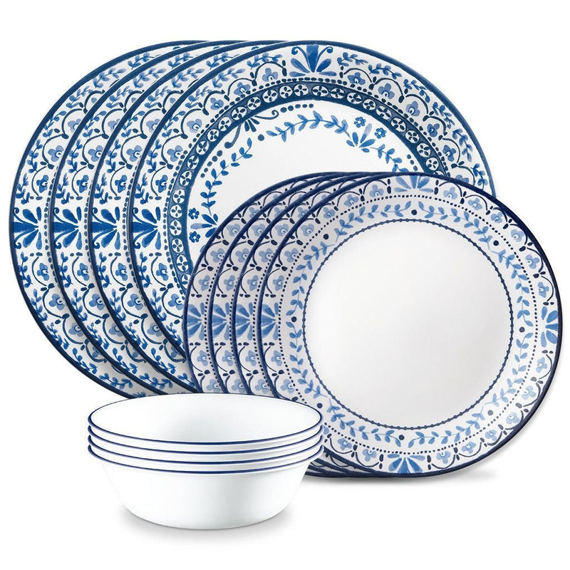 Portofino Glass Dinnerware Set, Serves 4, 12-pc, White W9151