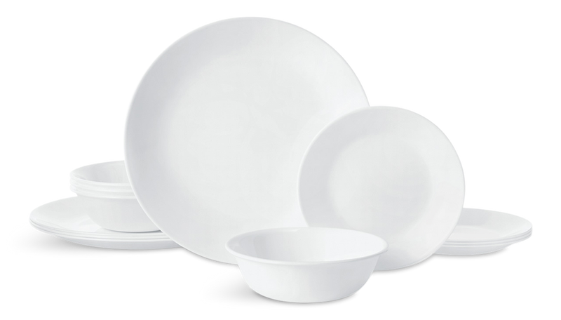 Winter Dinnerware Set, Serves 4, 12-pc, Frost White H3895