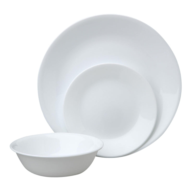 Winter Frost Glass Dinnerware Set, Serves 6, 18-pc, White K1561