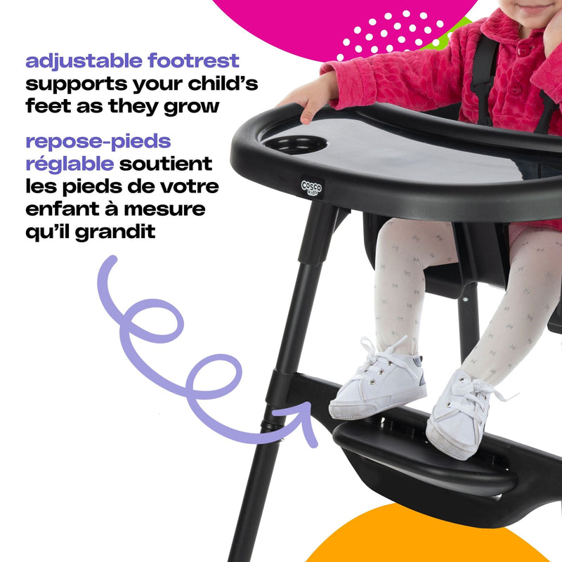 Black Canteen High Chair with Adjustable Footrest W6802