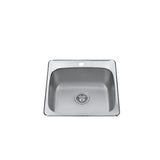 20x20x8-in Brushed Satin Stainless Steel Drop-in Sink