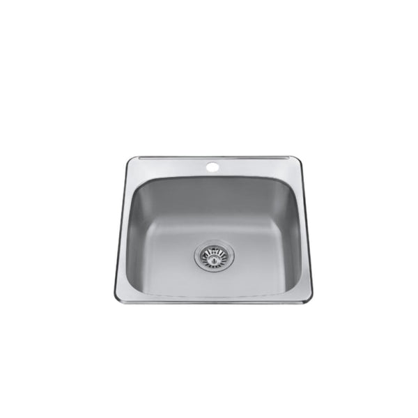 20x20x8-in Brushed Satin Stainless Steel Drop-in Sink V9995