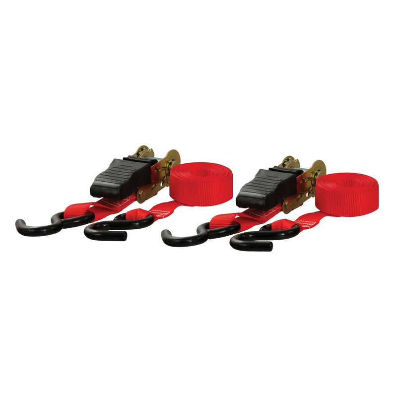 83001 10-ft Red Cargo Straps with S-Hooks (500-lb, 2-pk) O6544