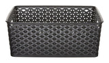 My Style Woven Storage Basket, Medium, Black