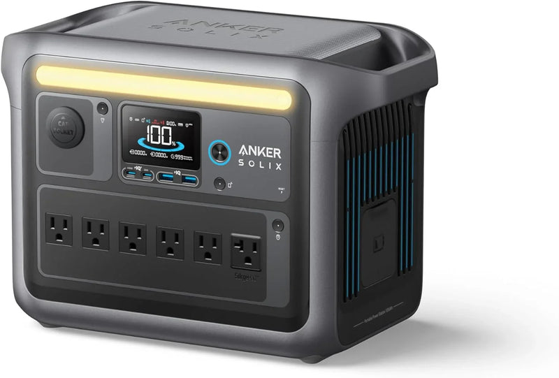 Portable Power Station with 200W Solar Panel, 1800W Solar Generator, 1056wh LFP (LiFePO4) Battery, 6 AC Outlets, Up to 2400W for Home, Power Outages, and Outdoor Camping I5243