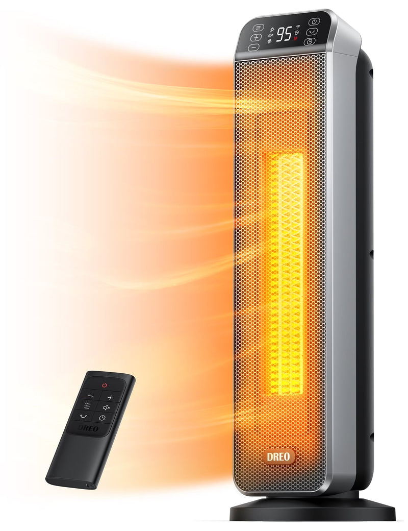 Space Heater for Inside, Electric Heater for Home with Remote, 24 in 11ft/s Fast Quiet Heating, 3 Modes, Safe Energy Efficient Heaters for... O4338