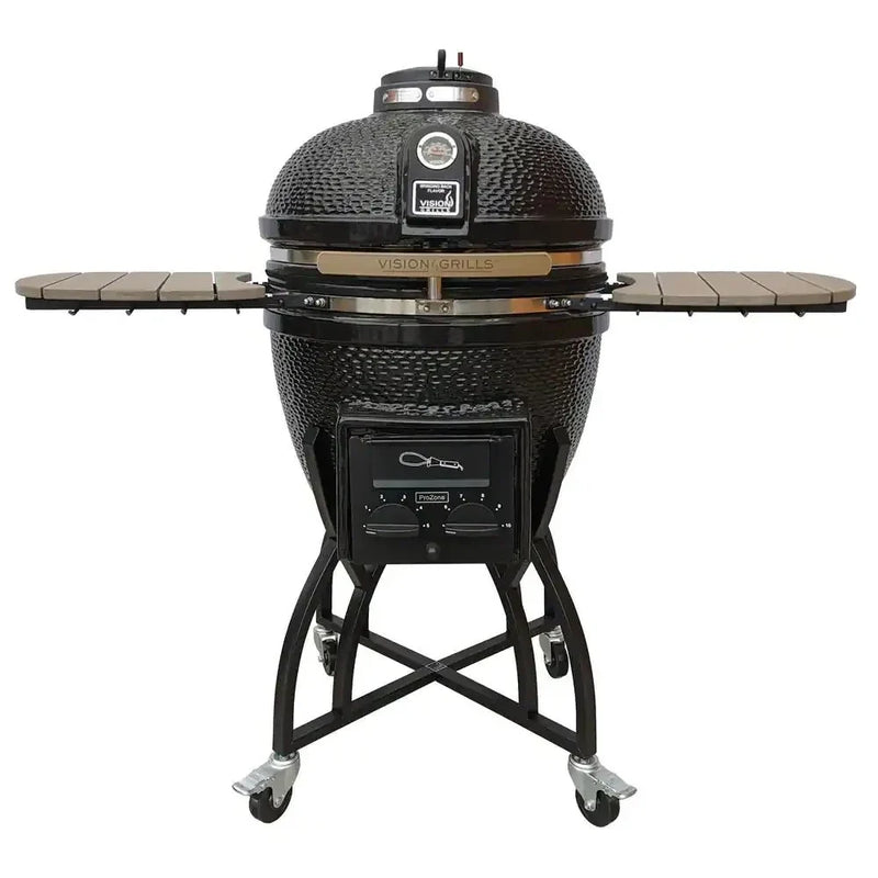 Grills 22 in. Kamado Pro Ceramic Charcoal Grill with Grill Cover H2673