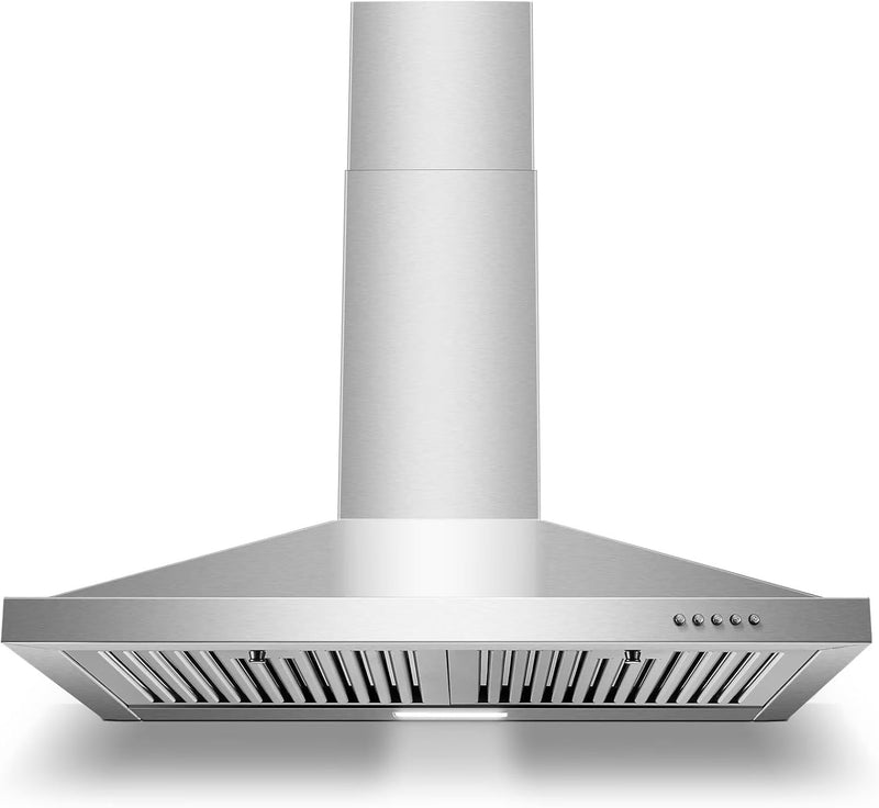 30-inch Wall Mount Range Hood 450CFM - Stainless Steel Kitchen Vent Hood, Ultra Quiet 55dB, Ducted/Ductless Convertible, 3-Speed + LED Light,... T9874