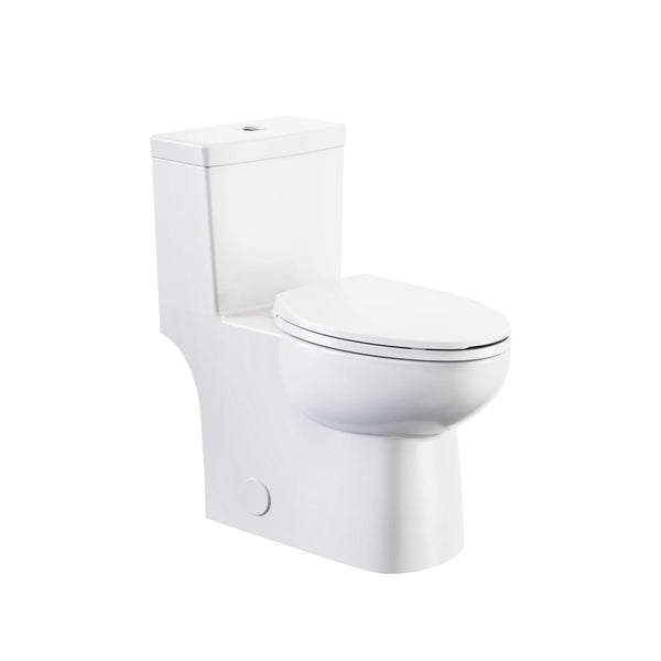 1-Piece Elongated Toilet Bowl with Soft Close, White, 3.8/4.8-L B5354