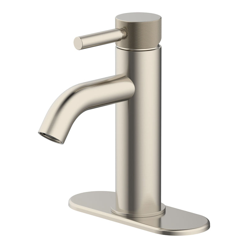 Crete 1-Handle Lavatory Faucet with Knurled Accents D0283
