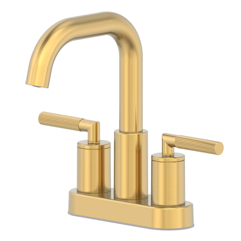 Dorian 2-Handle 4-in Centreset Lavatory/Bathroom Sink Faucet, Brushed Gold R7551