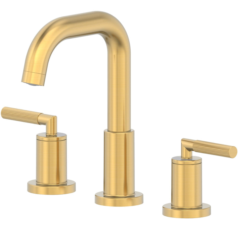 Dorian 2-Handle Widespread 8-in Centreset Lavatory/Bathroom Sink Faucet, Brushed Gold S8393