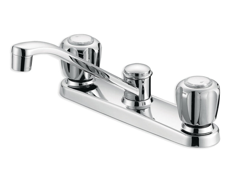 Double Handle Metal Kitchen Faucet, Chrome I6071