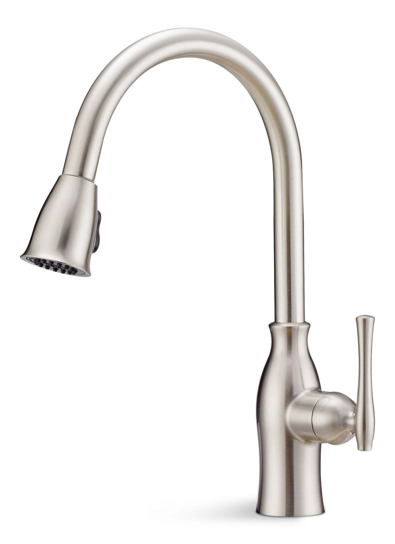 Lisa Single-Handle High Arc Pull-Down Kitchen Faucet, Brushed Nickel P6650