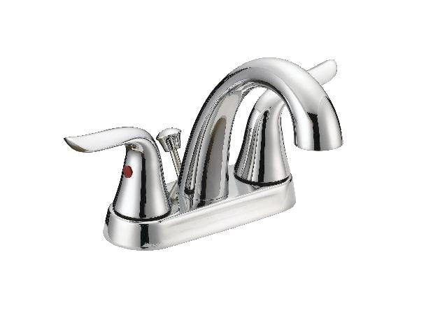 Plymouth Double Handle 4-in Centreset Bathroom Sink Faucet with Pop-Up Drain, Chrome H8820