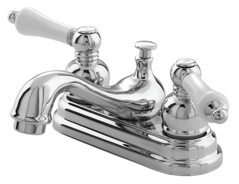 Sheridan Double Handle 4-in Centreset Bathroom Sink Faucet with Pop-Up Drain, Chrome L2530