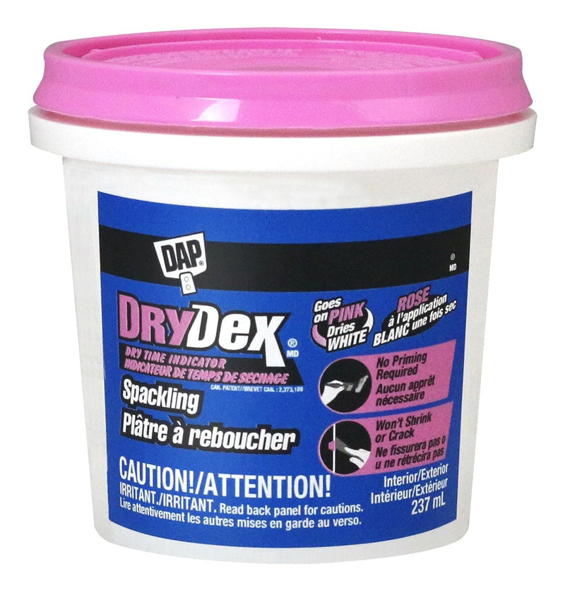 DryDex Spackling, Wall Hole/Crack Repair Filler with Dry Time Indicator, 237-mL W6629