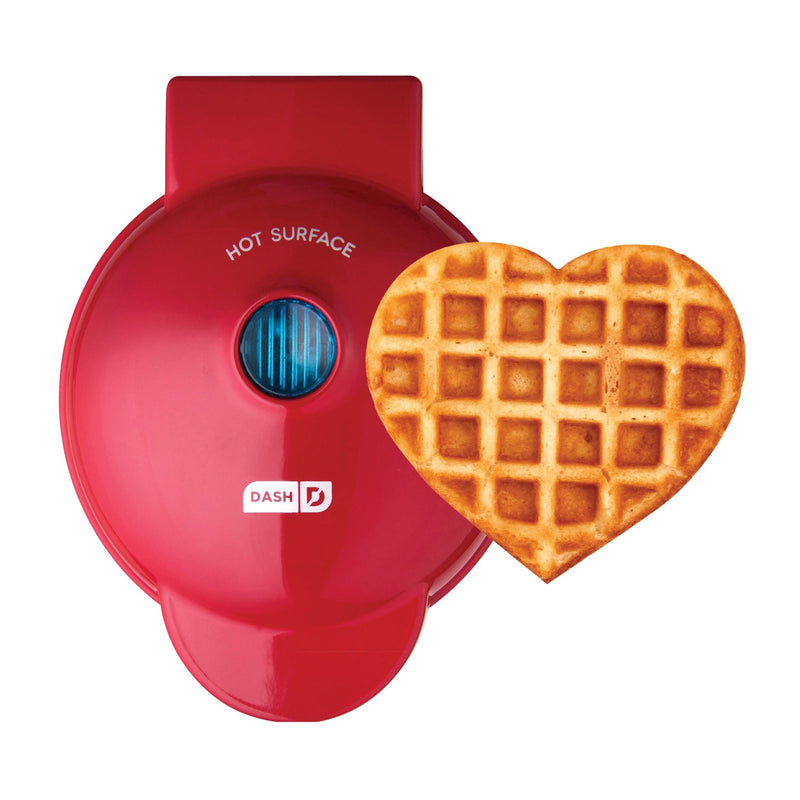 Heart Compact Mini, Non-Stick Waffle Maker, Red W6787