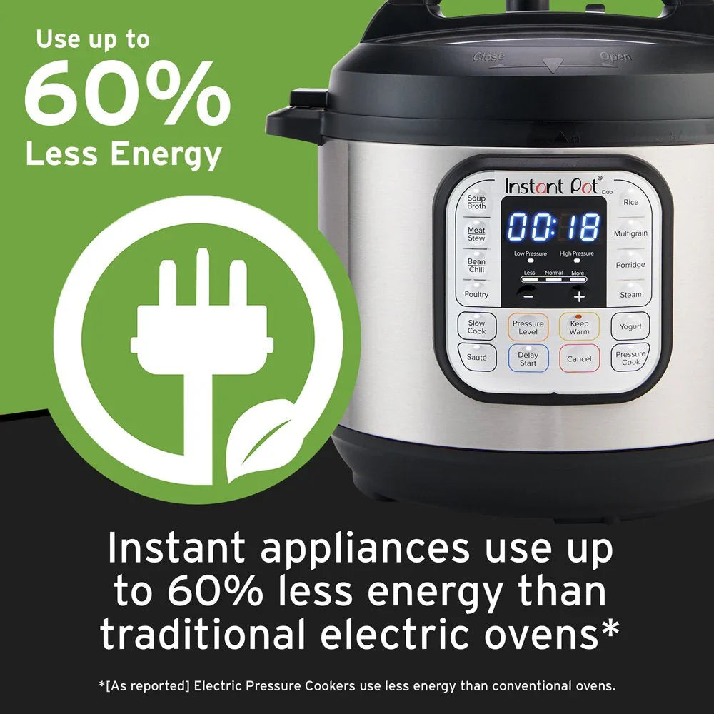 Duo 6 Qt Electric Pressure Cooker 7 In 1 with Easy Release Steam Switch