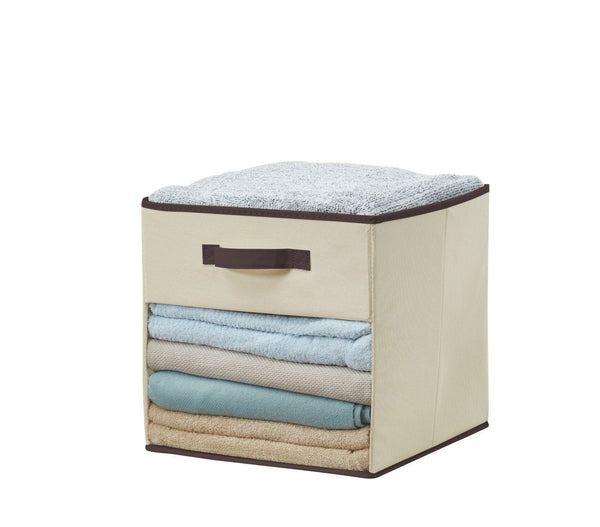 Collapsible Transparent Front Cube, 11-in, 6-pk, Beige P9346
