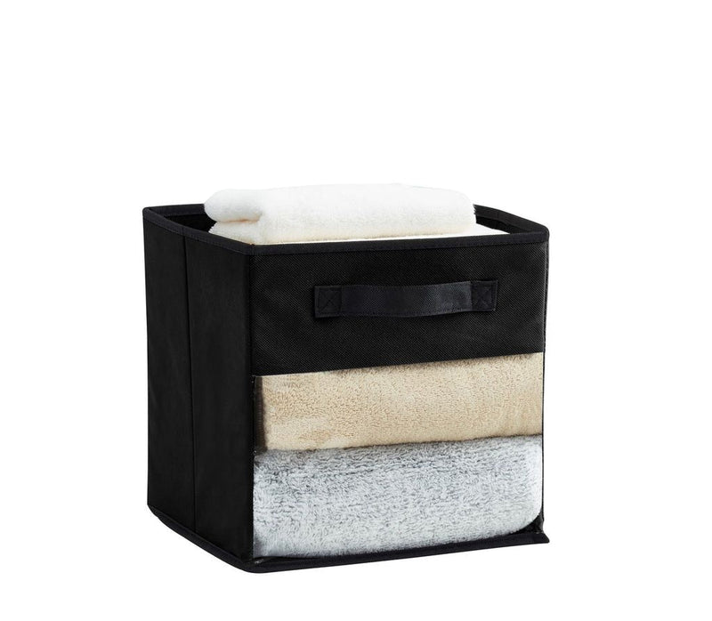 Collapsible Transparent Front Cube, 11-in, 6-pk, Black S8866