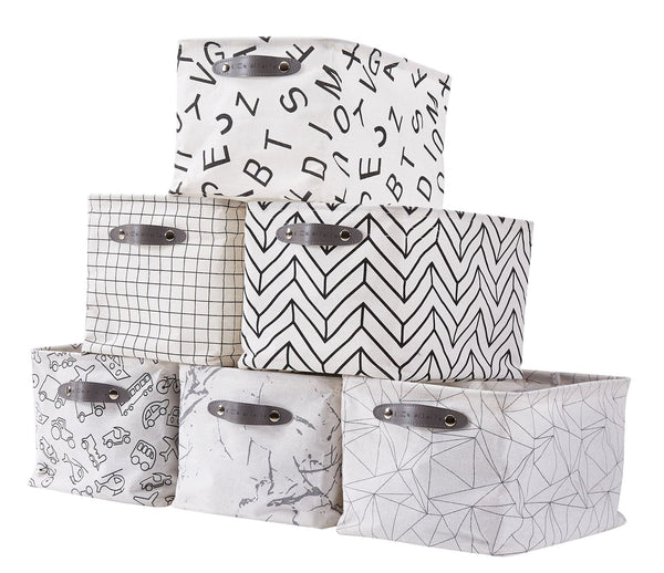Large Water Resistant Storage Bin, 15-in x 11-in x 9.5-in, 6-pk, Black Pattern K6776